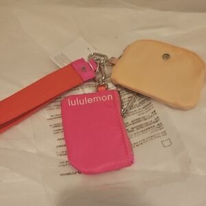 Lululemon Pink and Orange Dual Pouch Wristlet